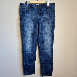 Kensie Jeans Women's‎ Floral Pattern Skinny Jeans Size 31 Festival Hippie Casual